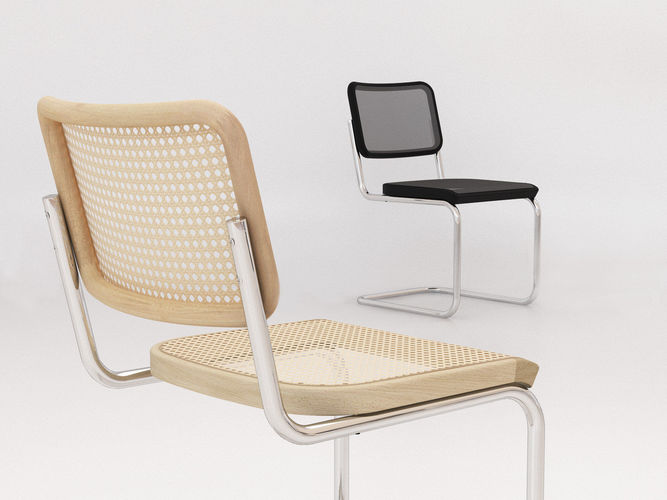 S 32 chair with frame and woven seat 3D model
