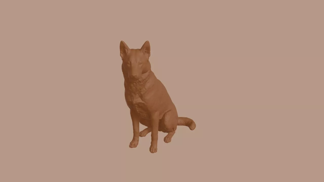 East Siberian Laika Dog in Sitting Pose 3D print model