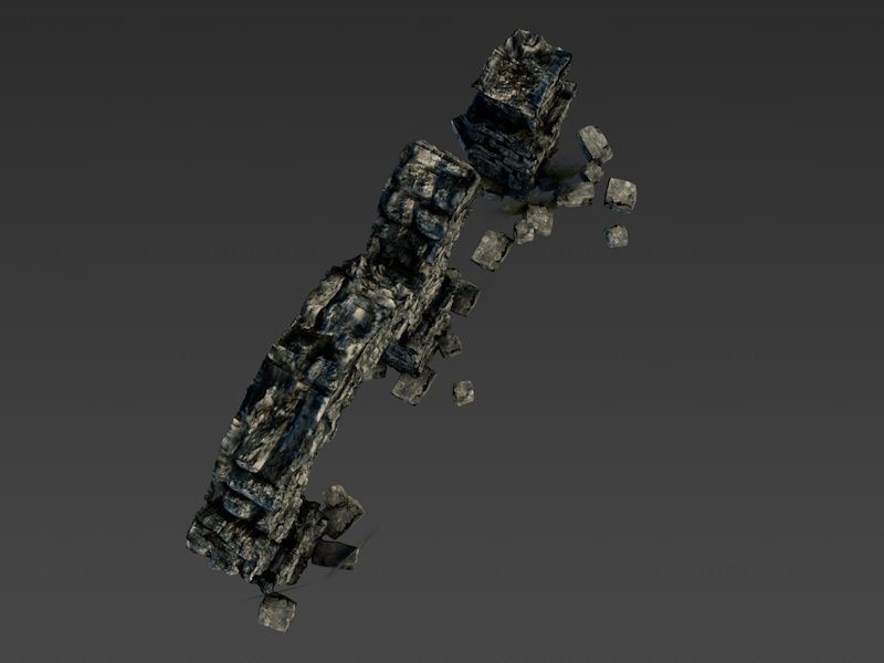 Ancient columns with arch ruins Low-poly 3D model_3