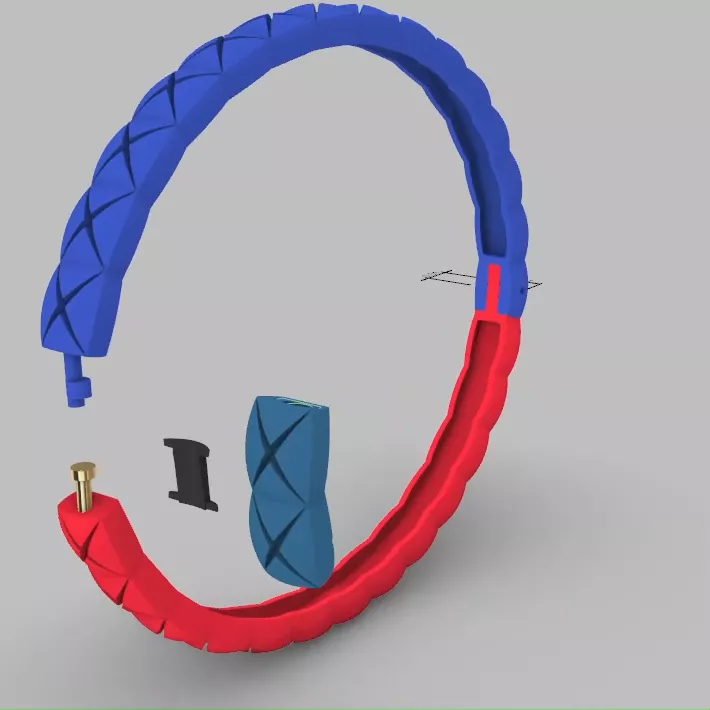 Hinged Band braclet with Woven Pattern Clasp 3D print model