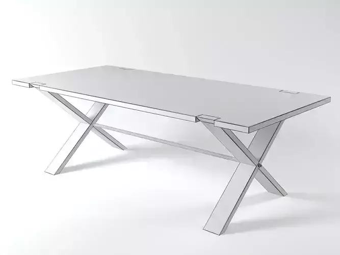 Oxymore wooden dining table with cross legs