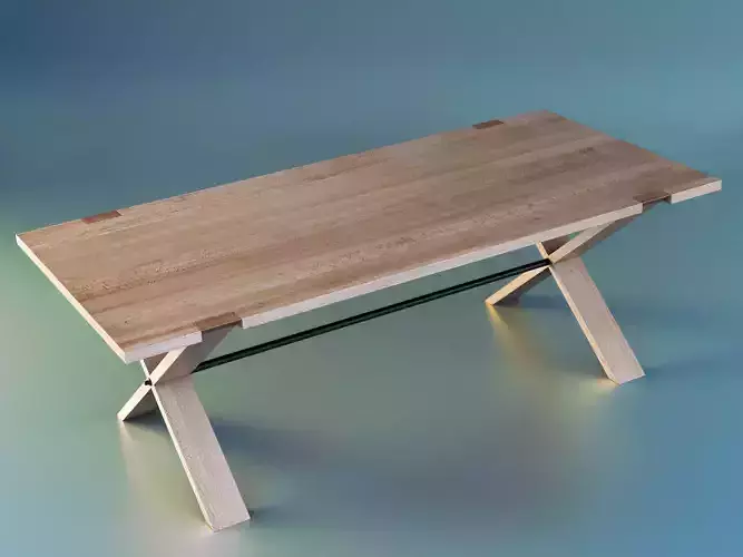 Oxymore wooden dining table with cross legs