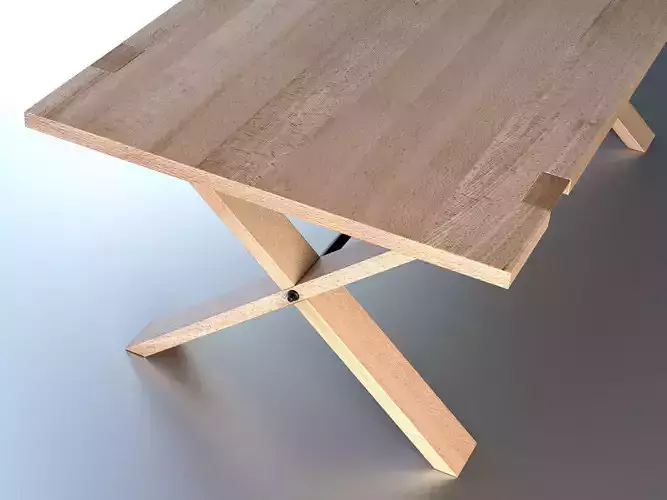 Oxymore wooden dining table with cross legs