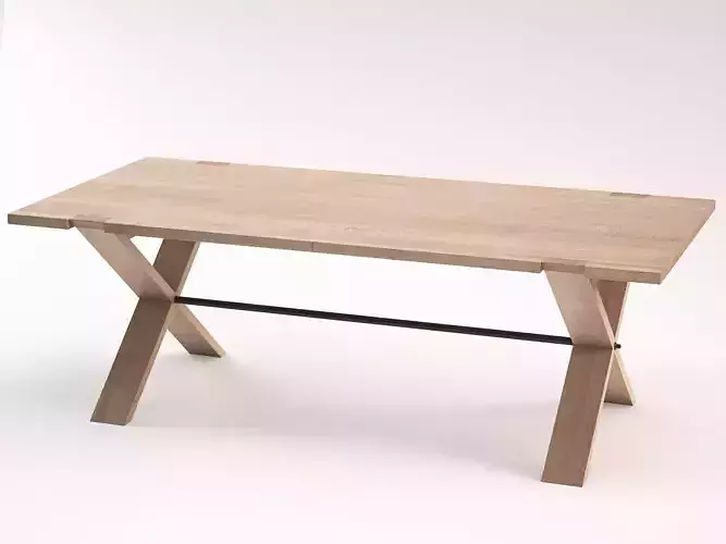 Oxymore wooden dining table with cross legs