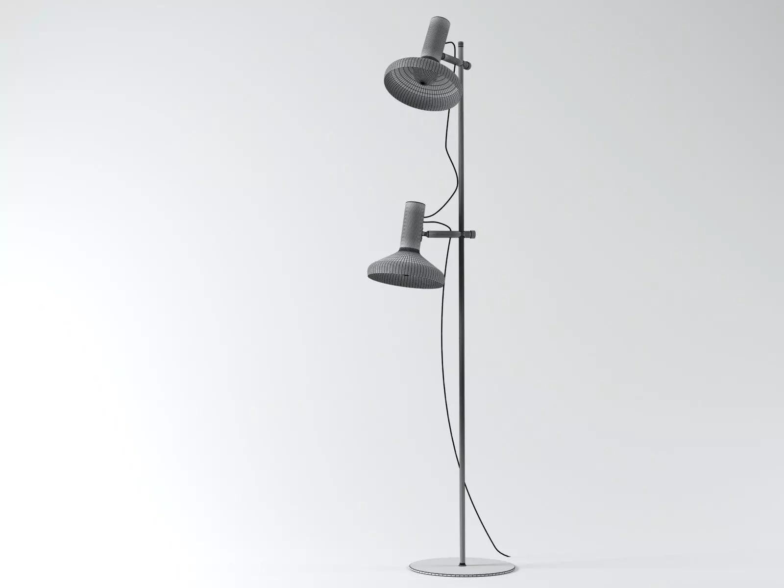 Duo floor lamp with two lamps 3D model_4