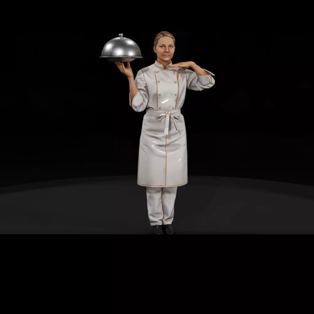 Wedding Caterer with Covered Serving Plate 3D print model