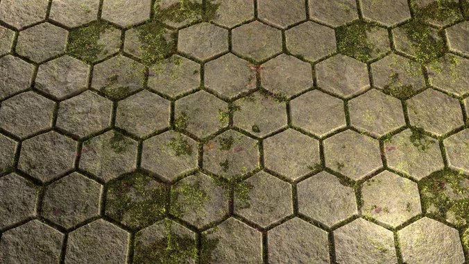 Mossy Paving Stones 8K PBR Texture