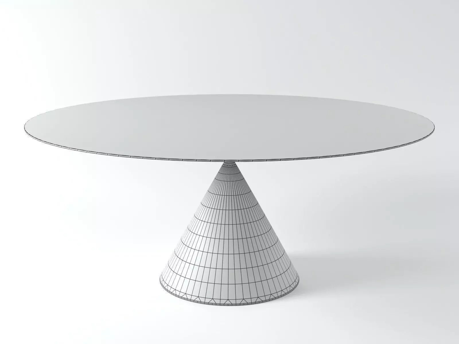 Clay table with base and circular top 3D model_8