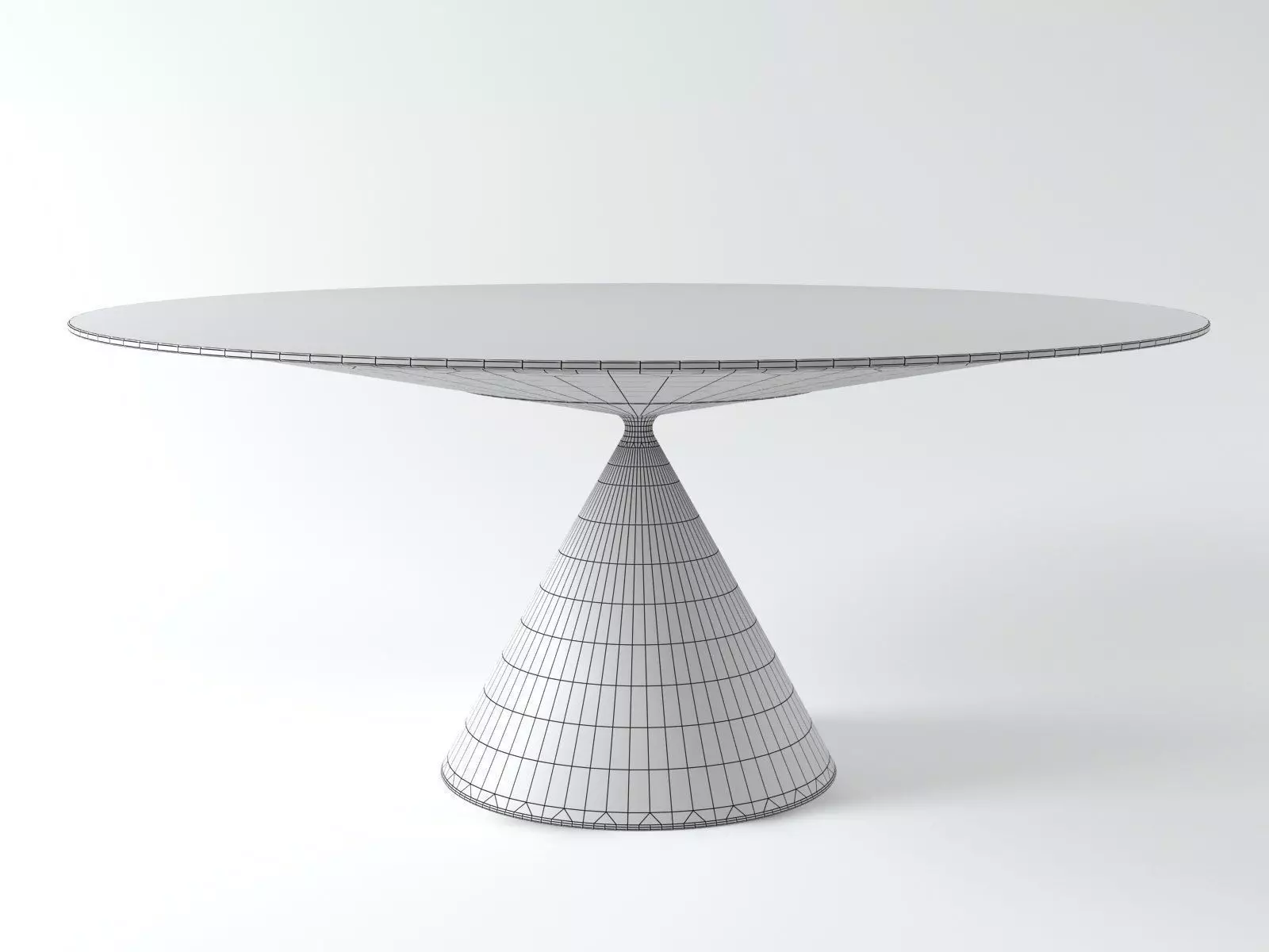 Clay table with base and circular top 3D model_5