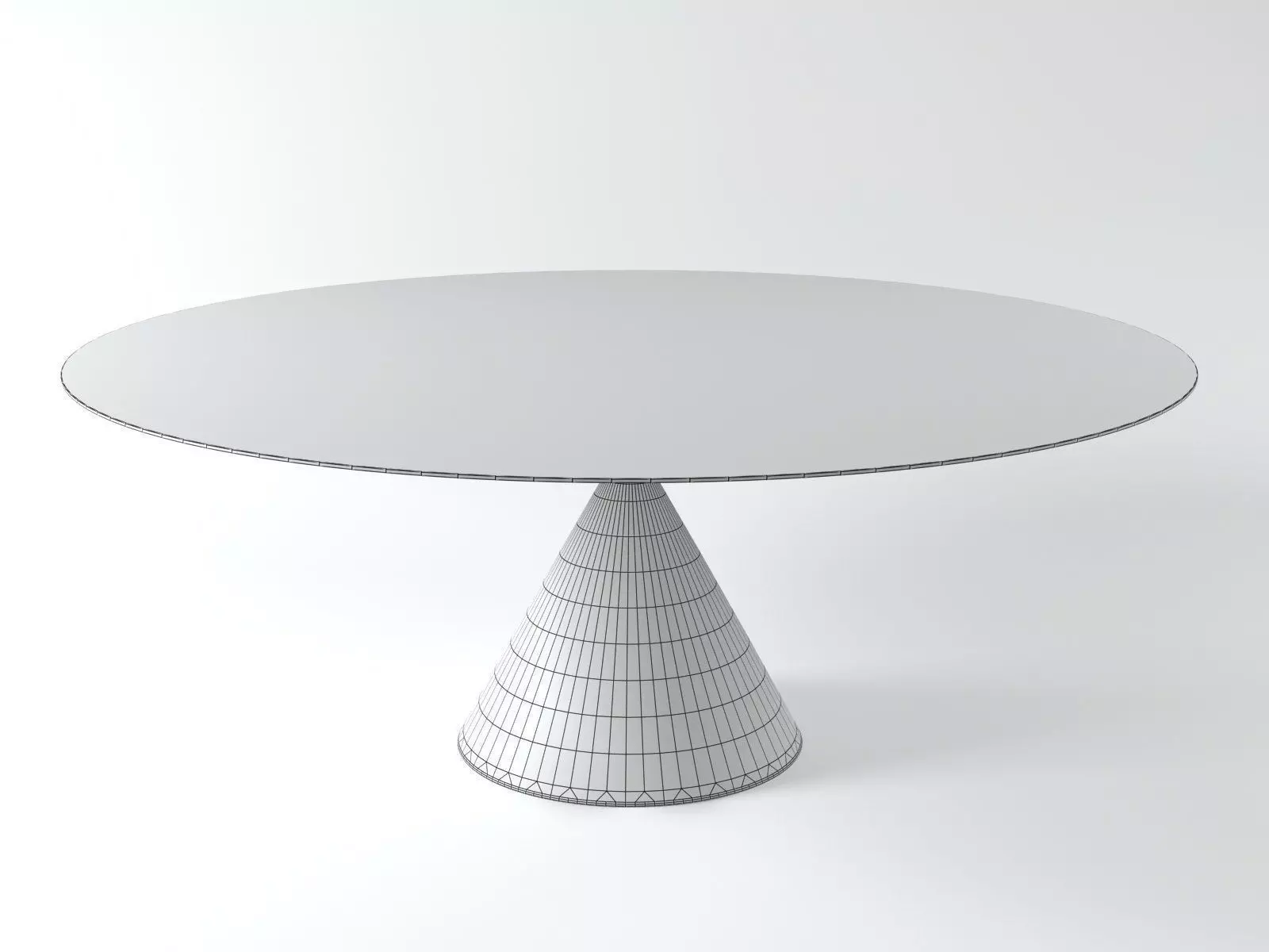 Clay table with base and circular top 3D model_9