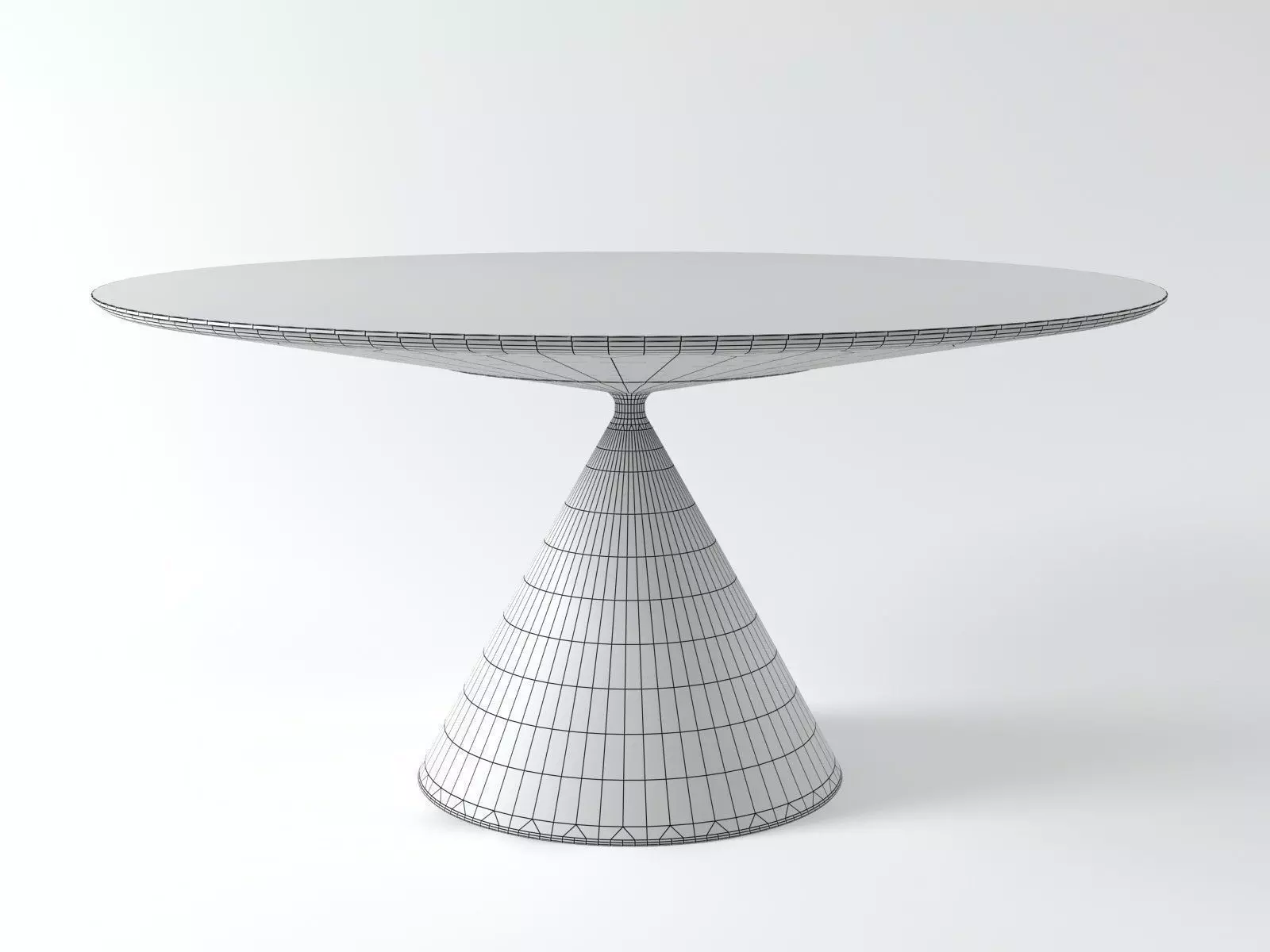 Clay table with base and circular top 3D model_7