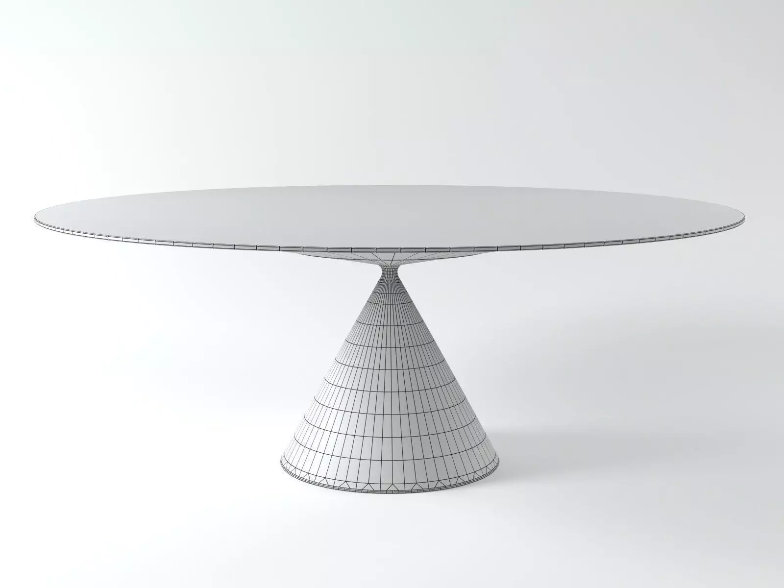 Clay table with base and circular top 3D model_6