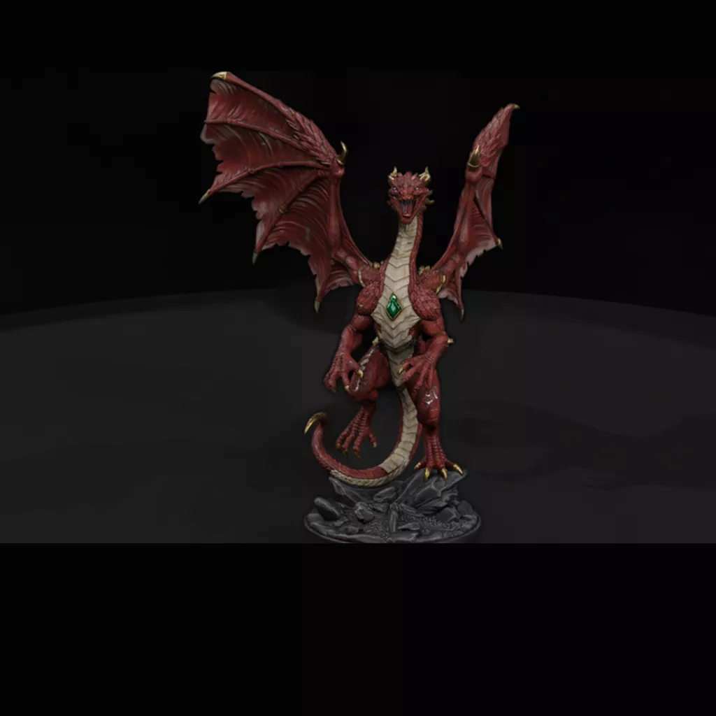 Comic Monster Wyrm Dragon 3D print model