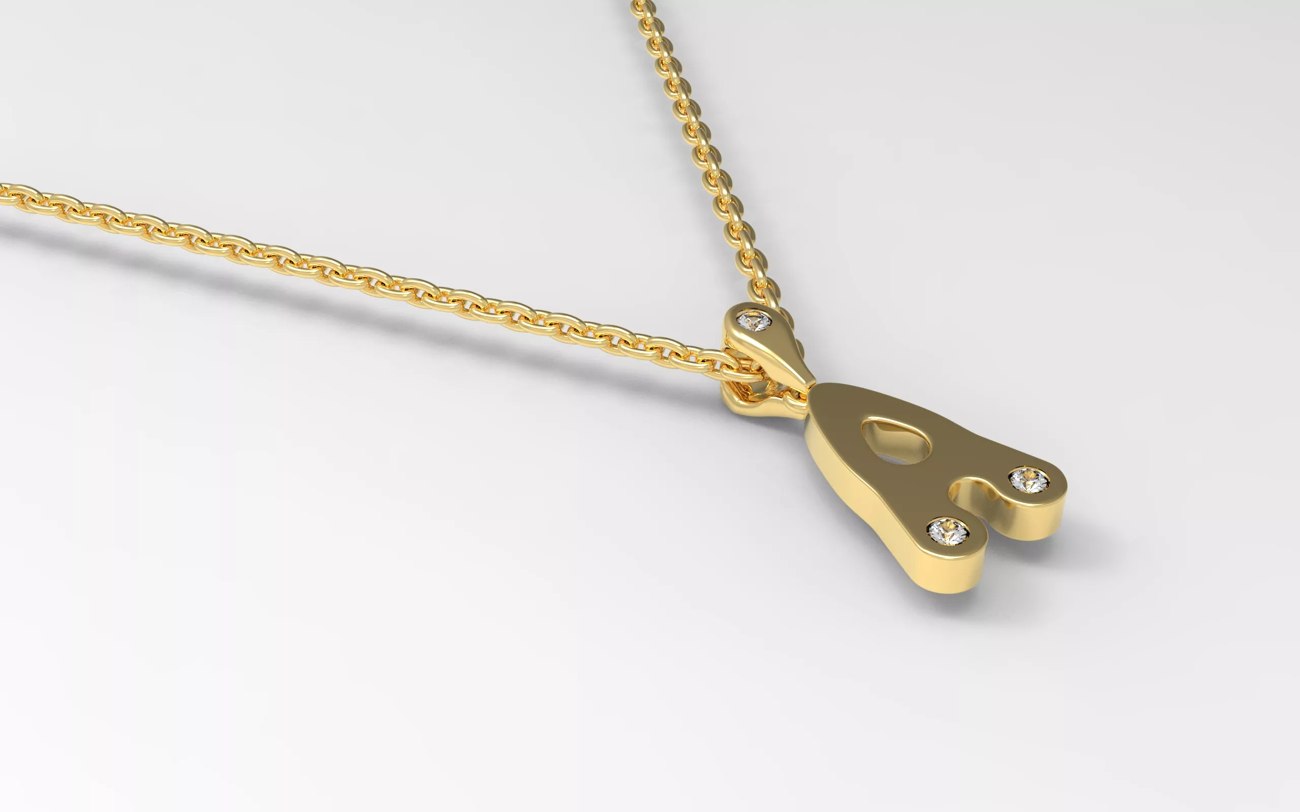 Bubble A Letter Pendant 3D print model