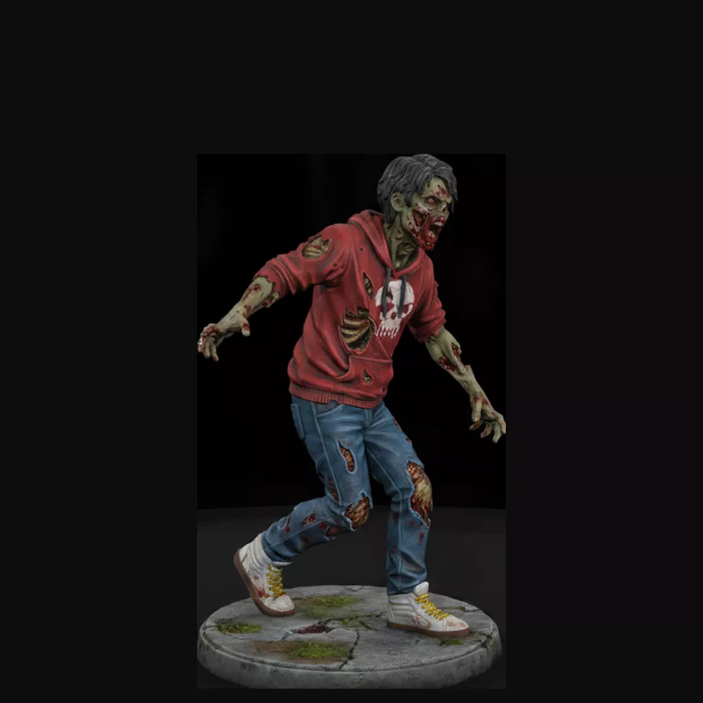 Undead Teen Skater in Red Hoodie 3D print model