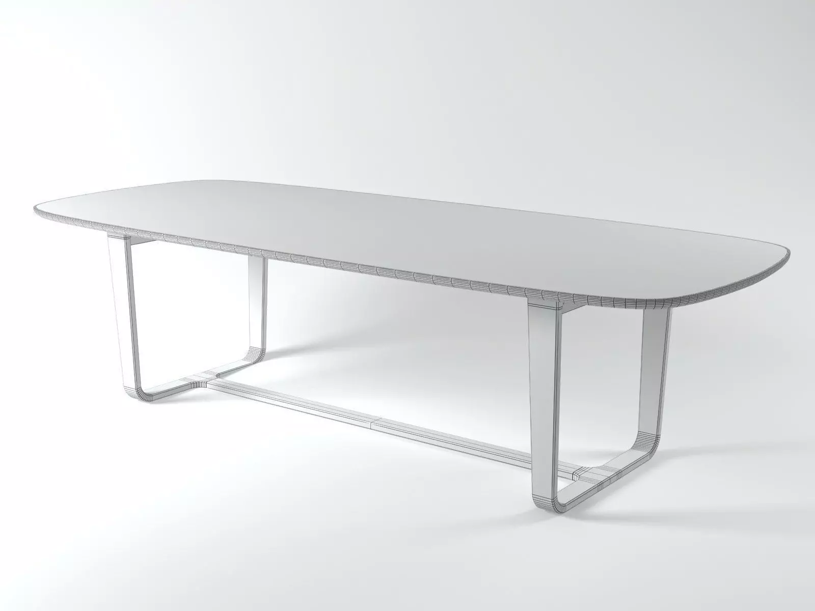 Medley dining table with wooden legs 3D model_8