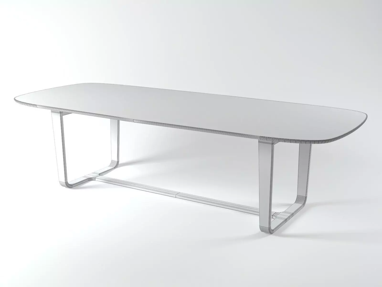 Medley dining table with wooden legs 3D model_10