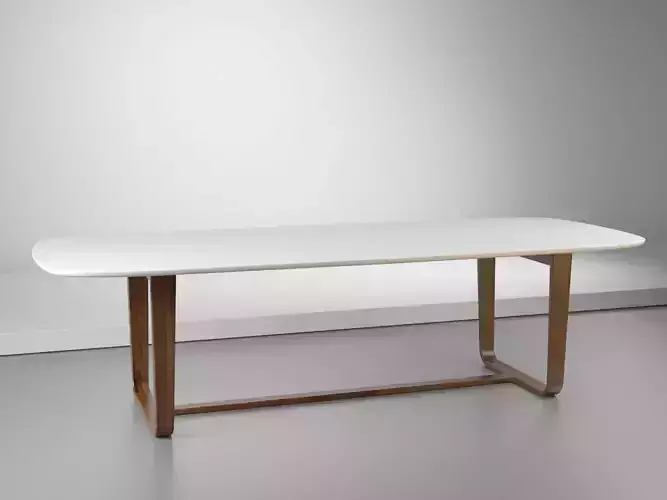 Medley dining table with wooden legs