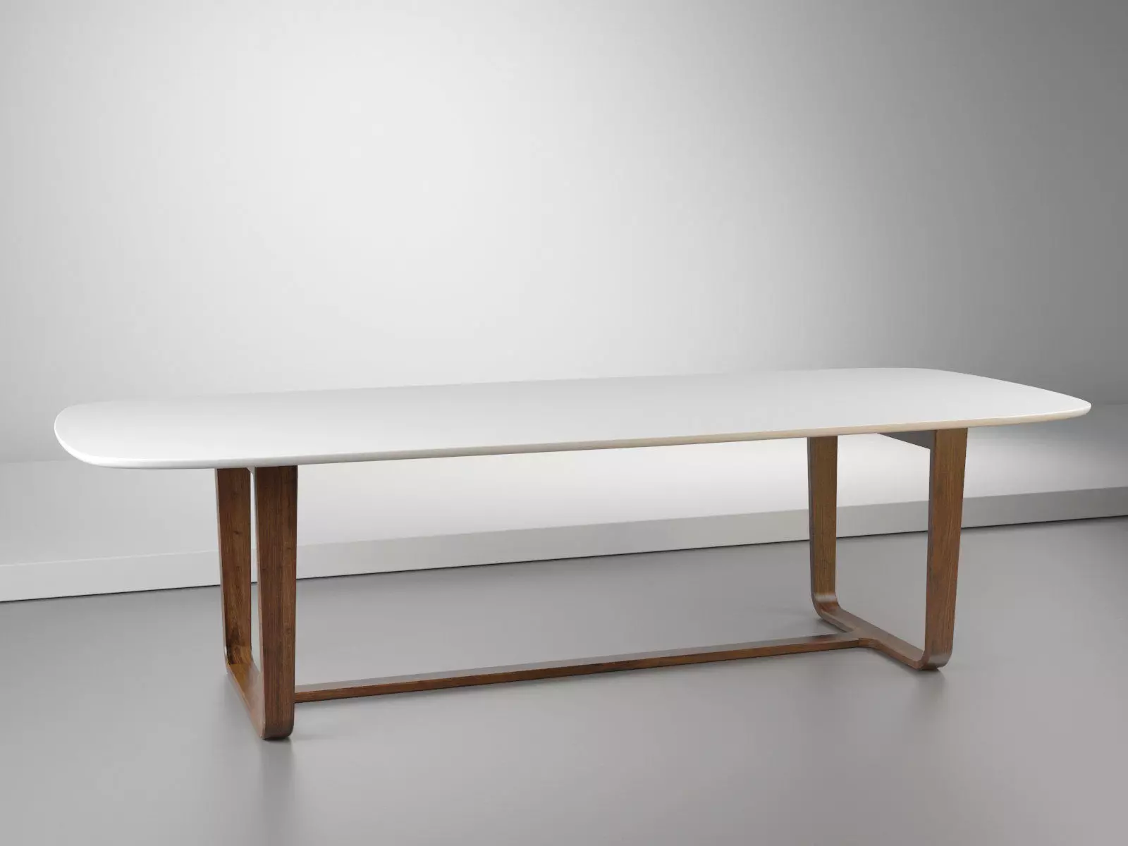 Medley dining table with wooden legs 3D model_5