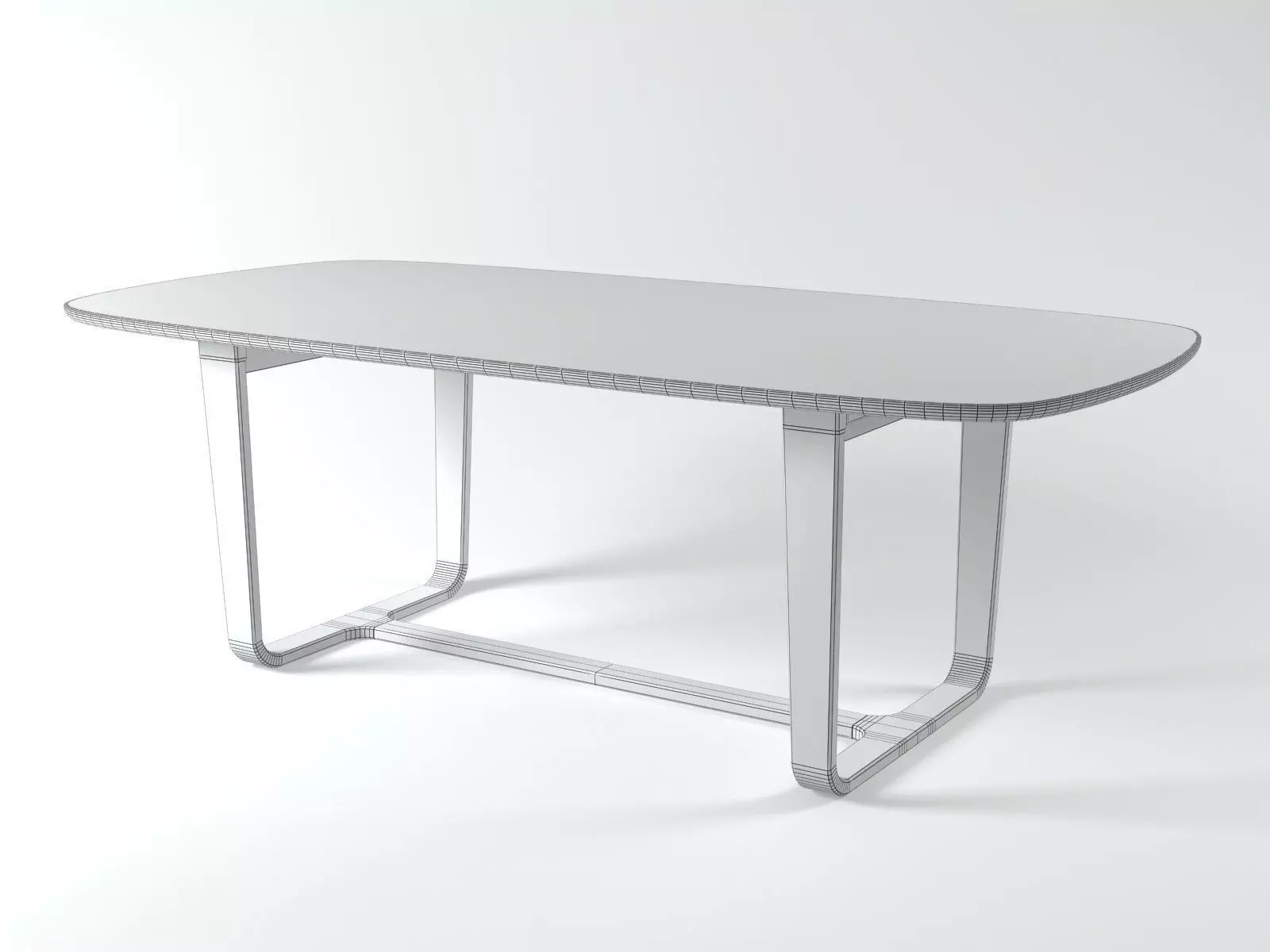 Medley dining table with wooden legs 3D model_7