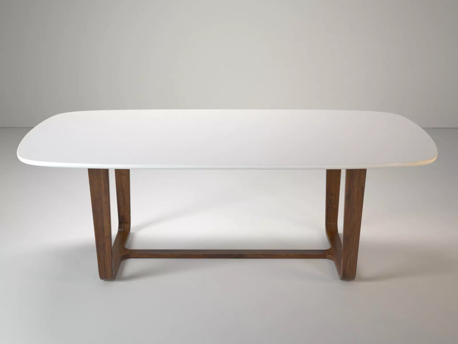 Medley dining table with wooden legs 3D model_2