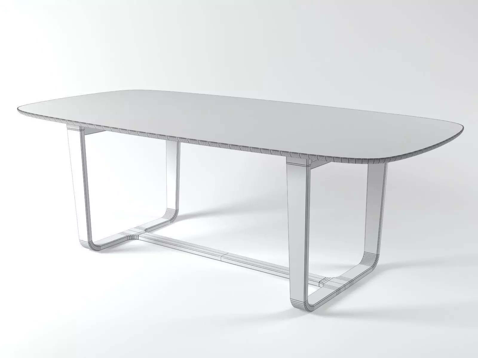 Medley dining table with wooden legs 3D model_9
