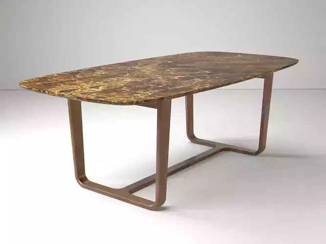 Medley dining table with wooden legs