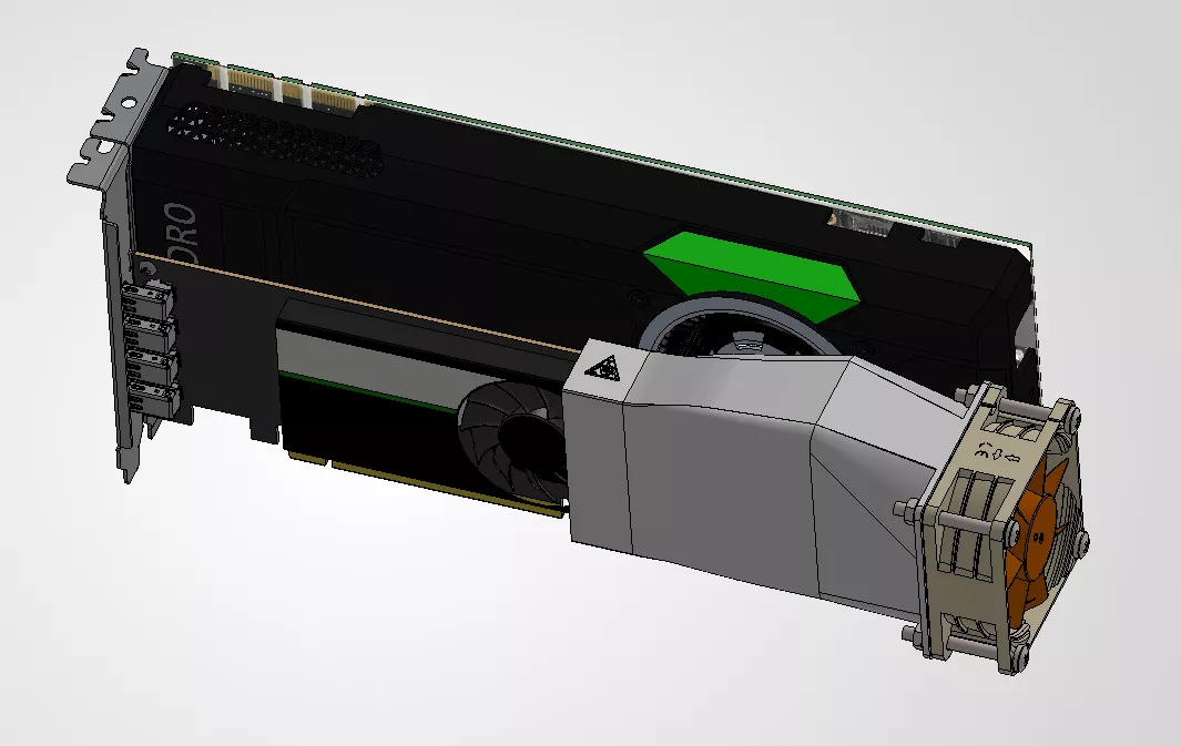 Tesla middle length duct for 60x60xXX fan v3 3D print model