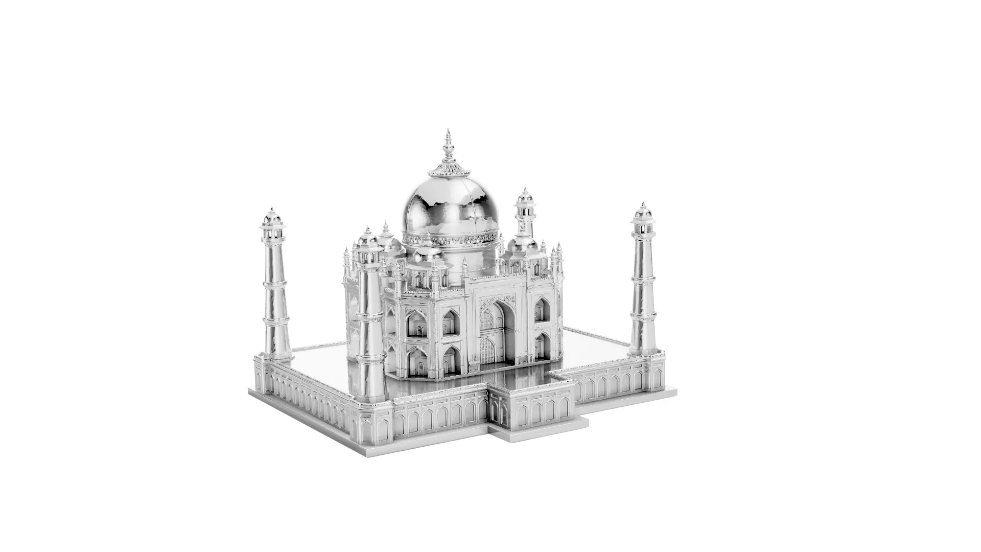 Silver Taj Mahal 3D print model