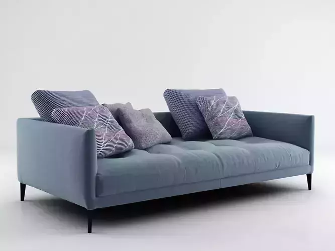 Coral sofa with pillows