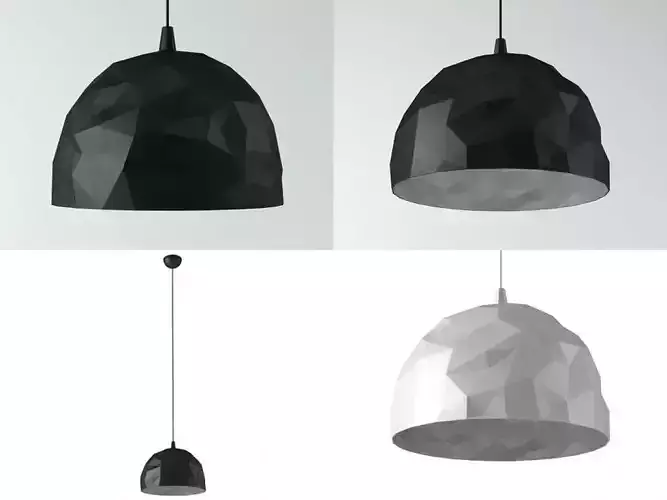 Rock pendant lamp made of polygonal shapes