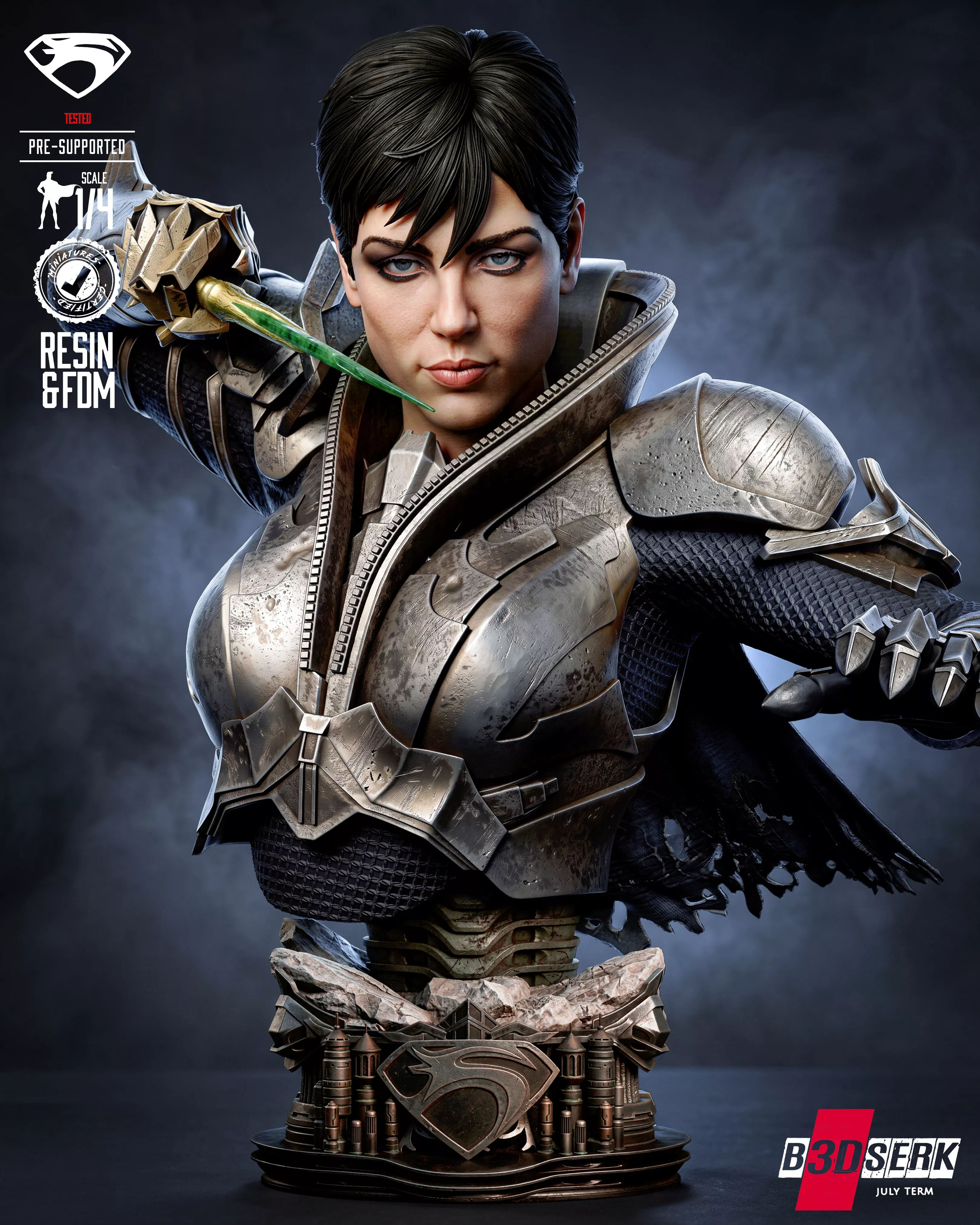 B3DSERK Faora Bust 3D print model