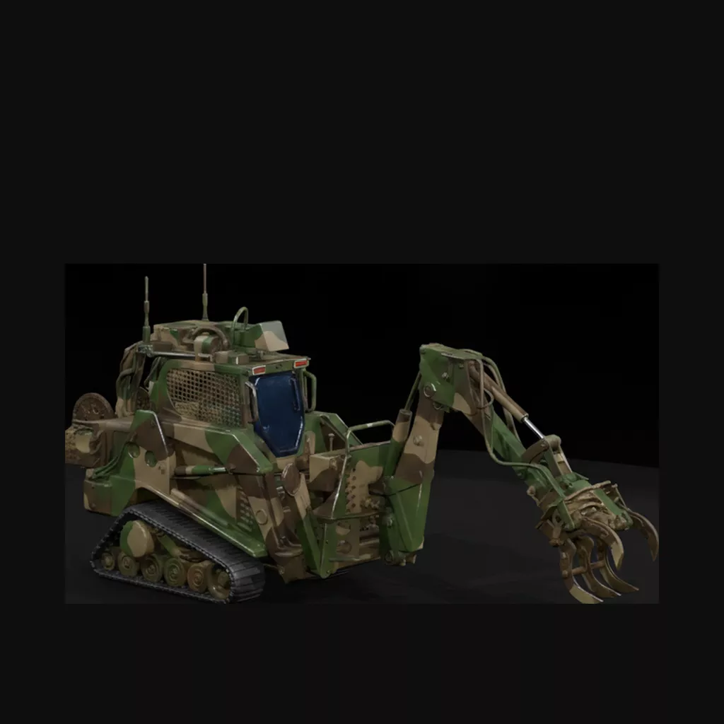 Tracked Robotic Grapple Compact Tracked Excavator 3D print model