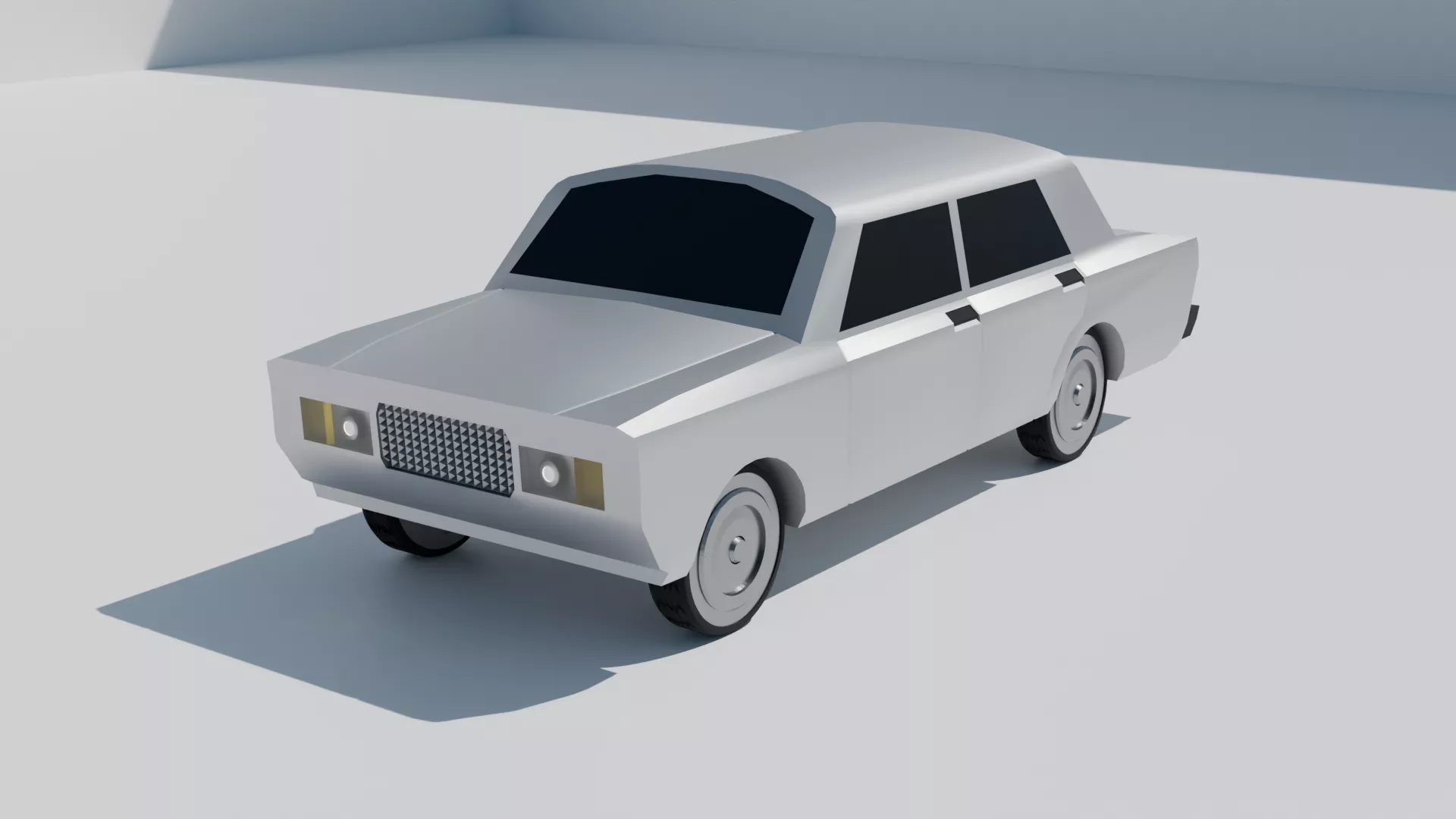 Low-Poly Classic Retro Sedan Free low-poly 3D model