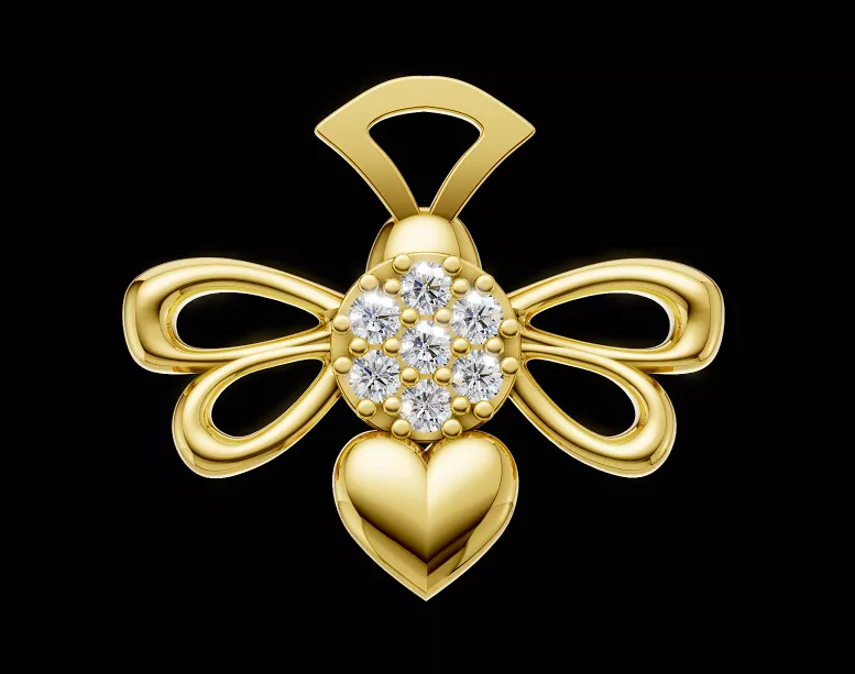 Bee Pendant Jewelry 3D Model Honey Bee Necklace Charm 3D print model