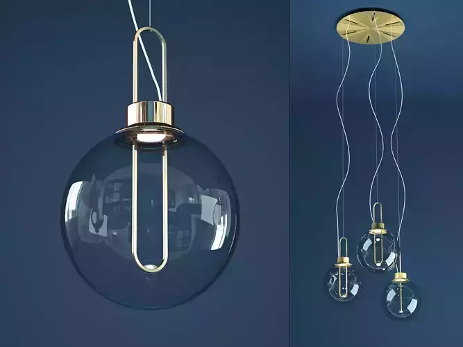 Orb three pendant lights hanging from ceiling