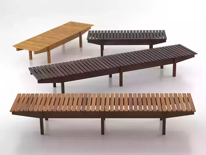 Mucki wooden bench 3D model