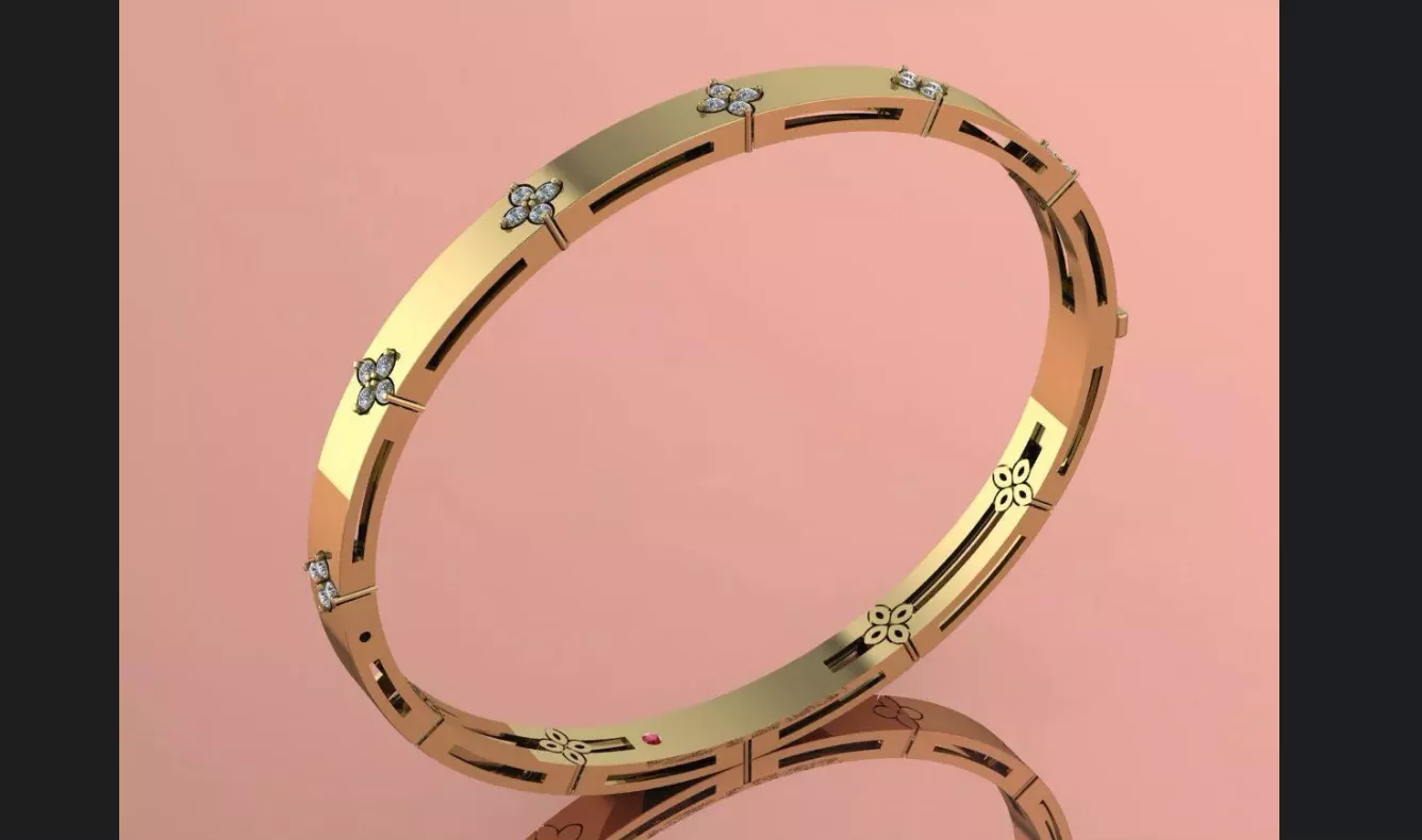 ROBERTOCOIN Segmented Quatrefoil Station Bangle STL ONLY 3D print model