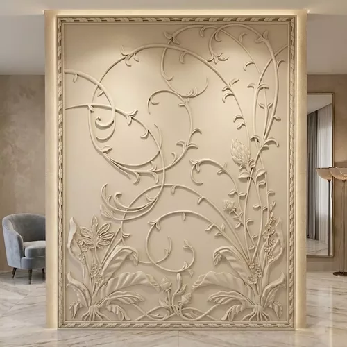 Classic Botanical Wall Panel Relief STL CNC