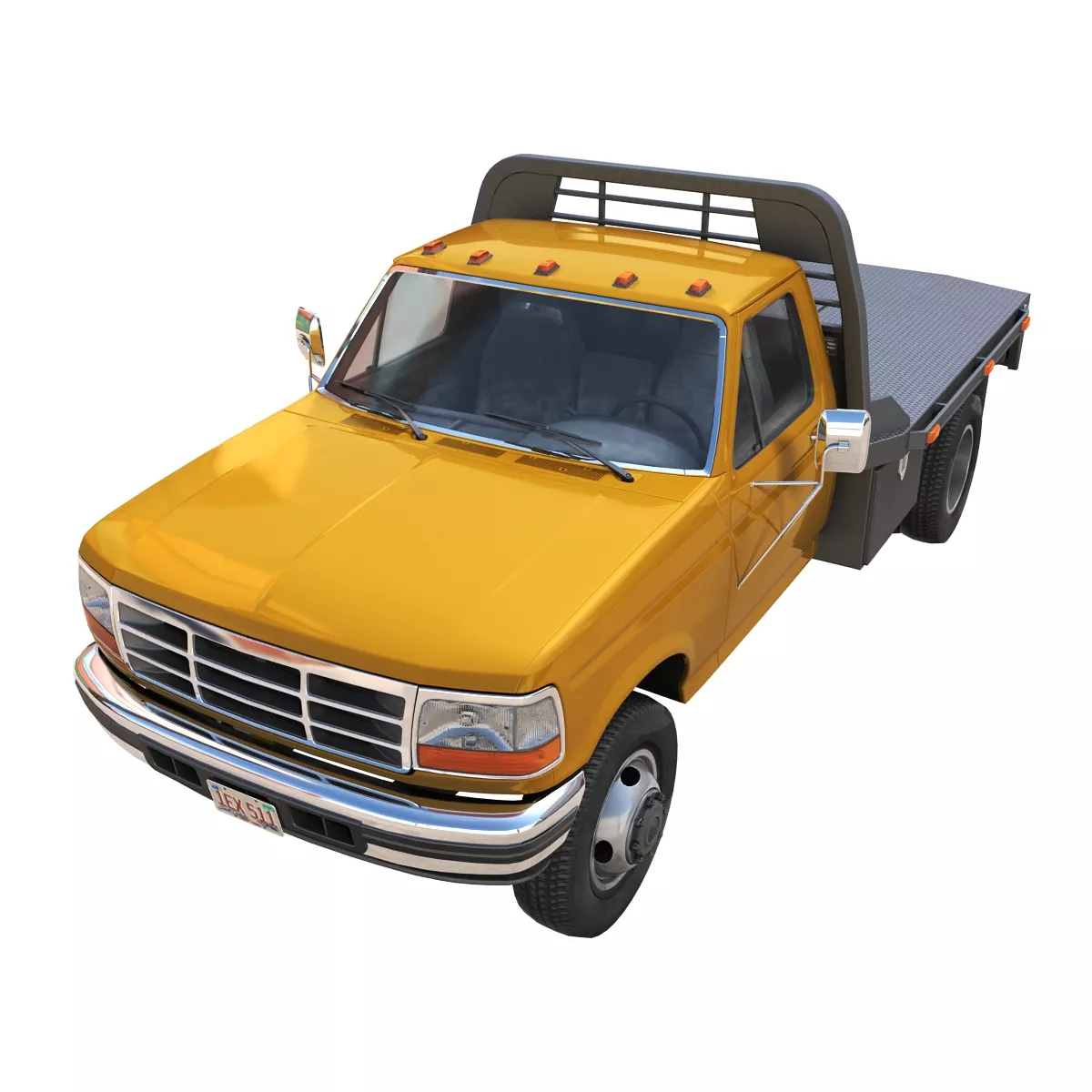 F250 Super Duty CM flatbed truck Low-poly 3D model