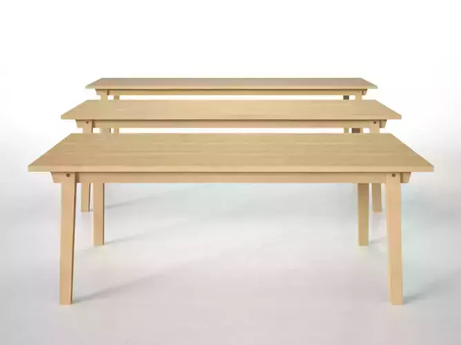 Slice three wooden tables