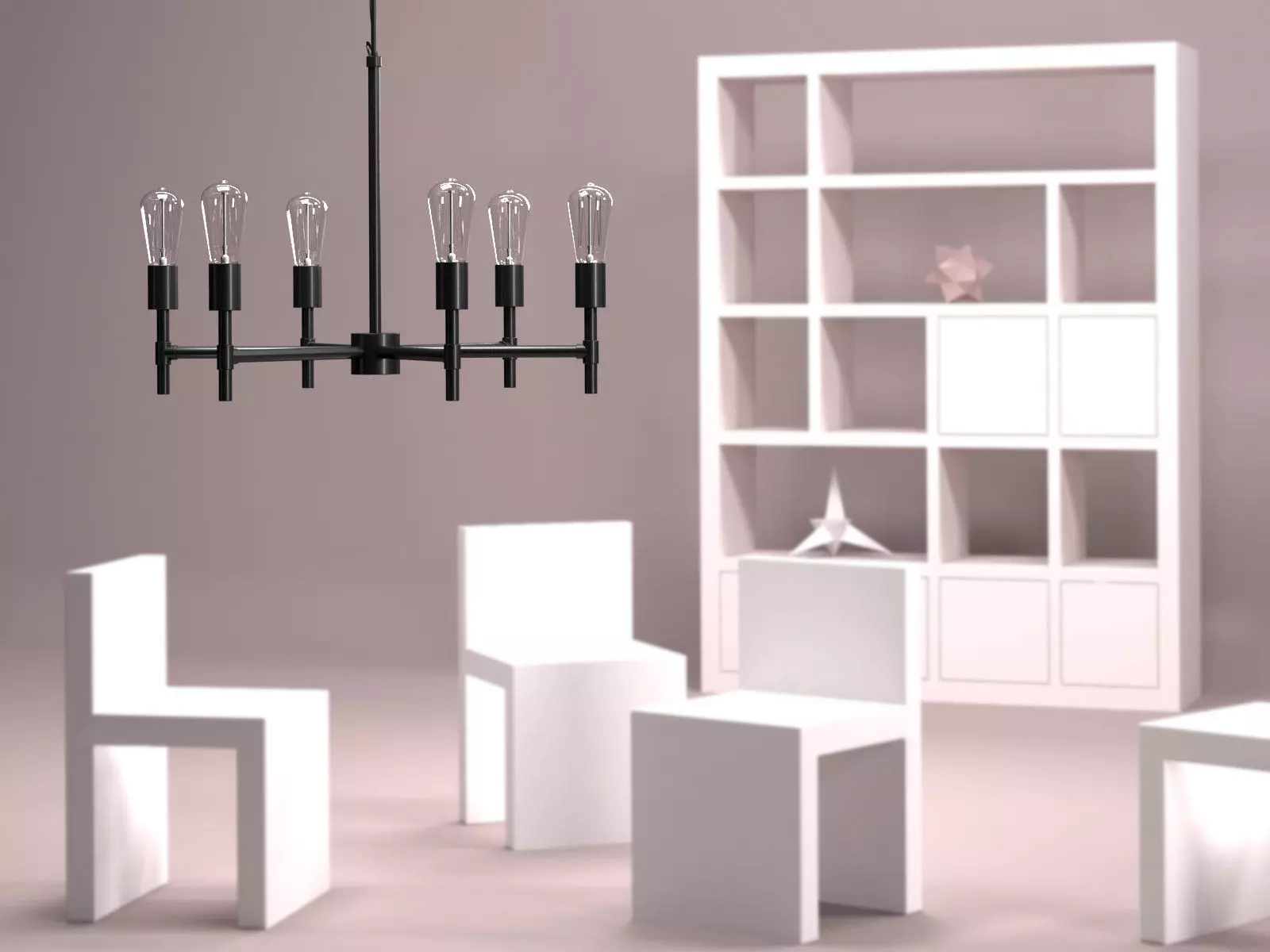 Industrial Chandelier 3D model_2