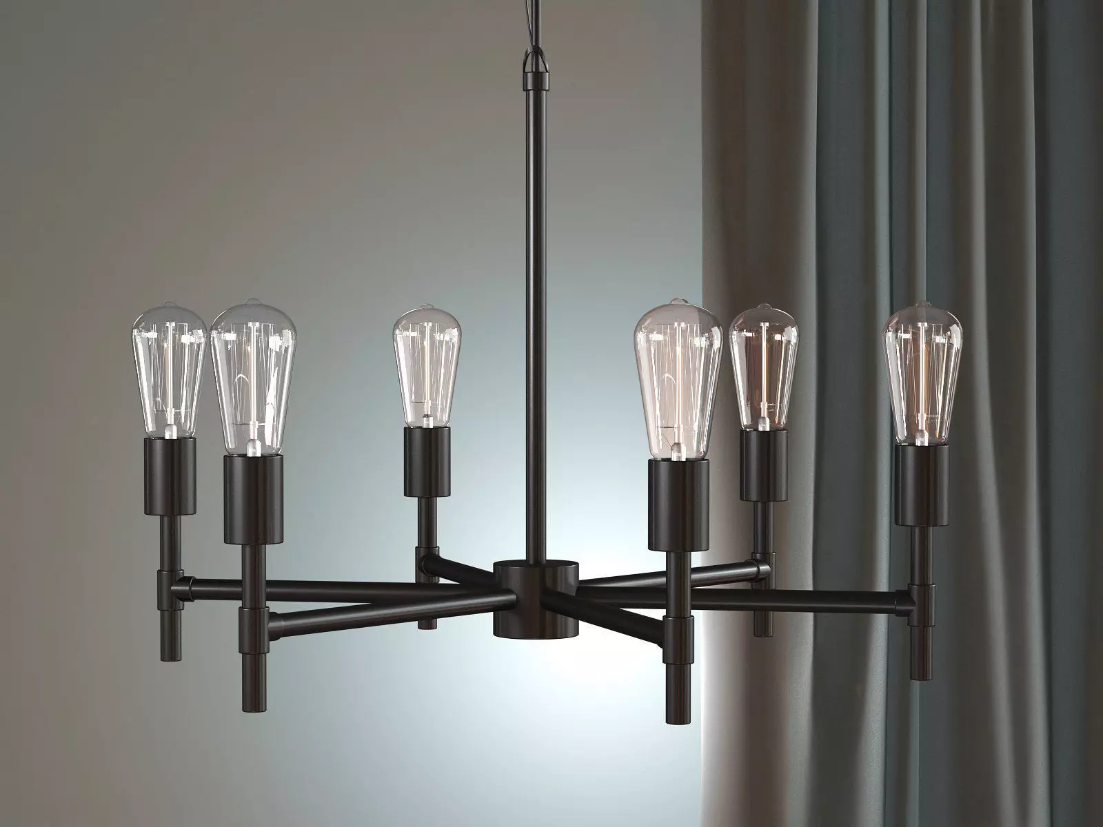 Industrial Chandelier 3D model_0