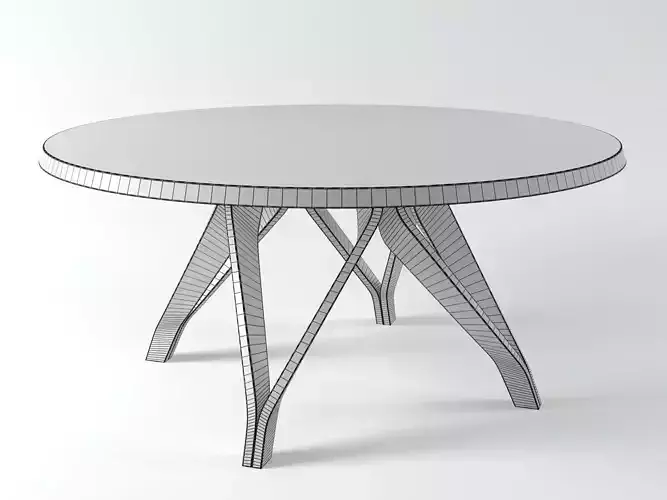 Wow round wooden table with metal legs