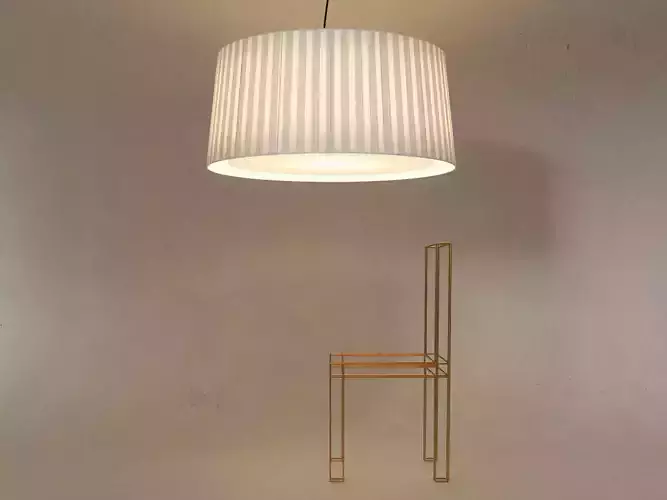 GT1000 pendant lamp with pleated shade 3D model