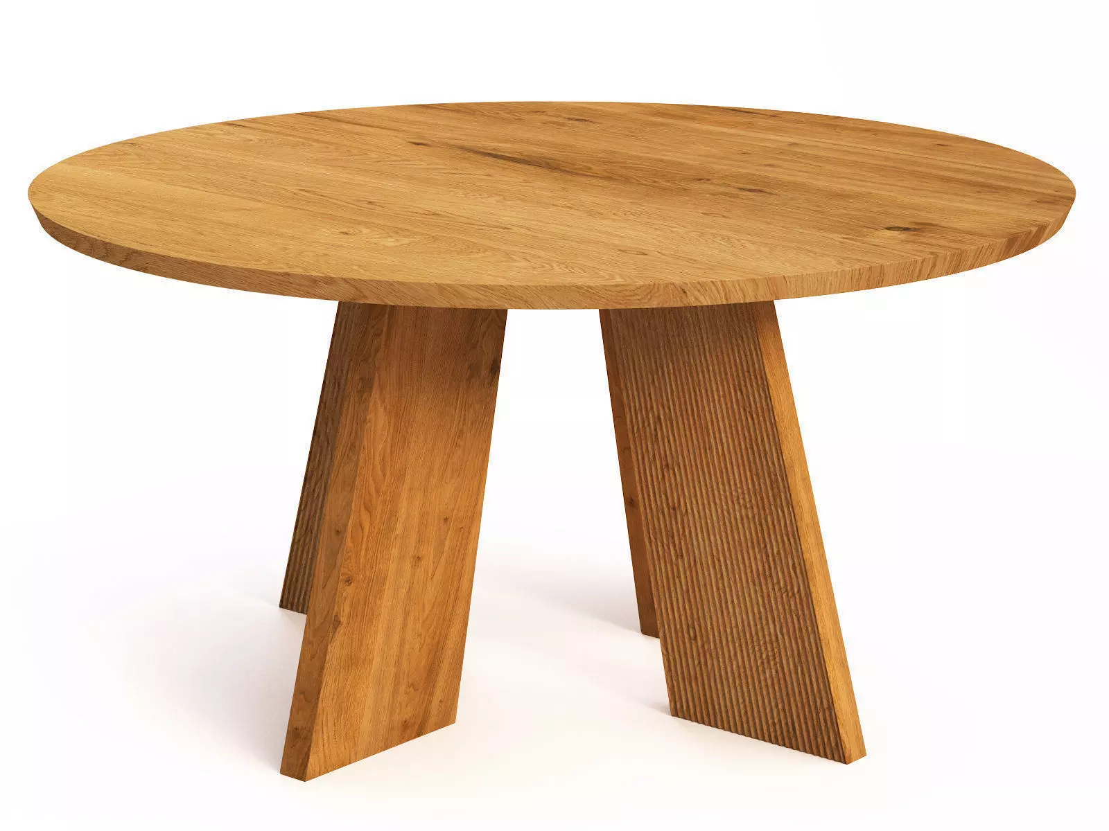 Hakama round walnut dining table 3D model_3