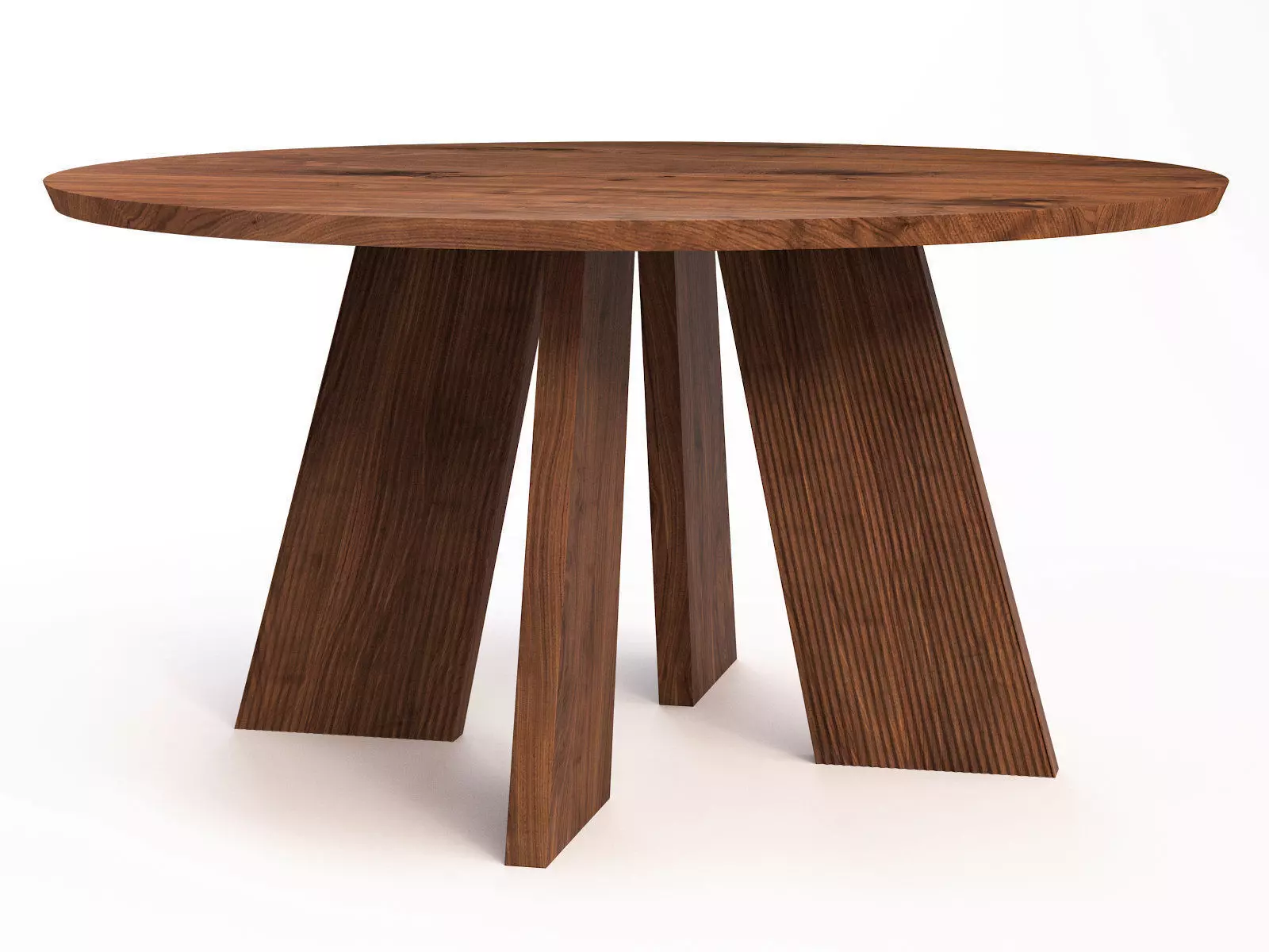 Hakama round walnut dining table 3D model_2