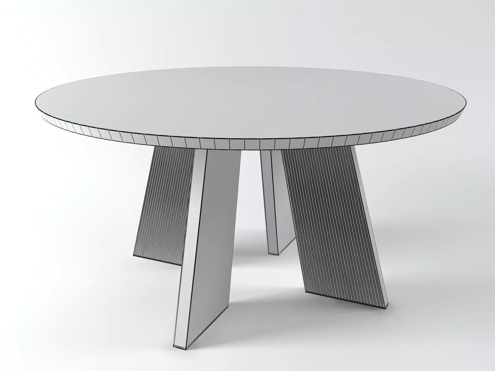 Hakama round walnut dining table 3D model_6