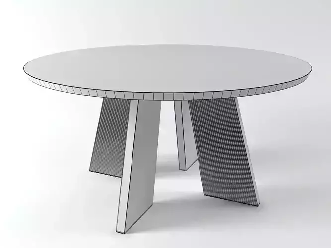 Hakama round walnut dining table