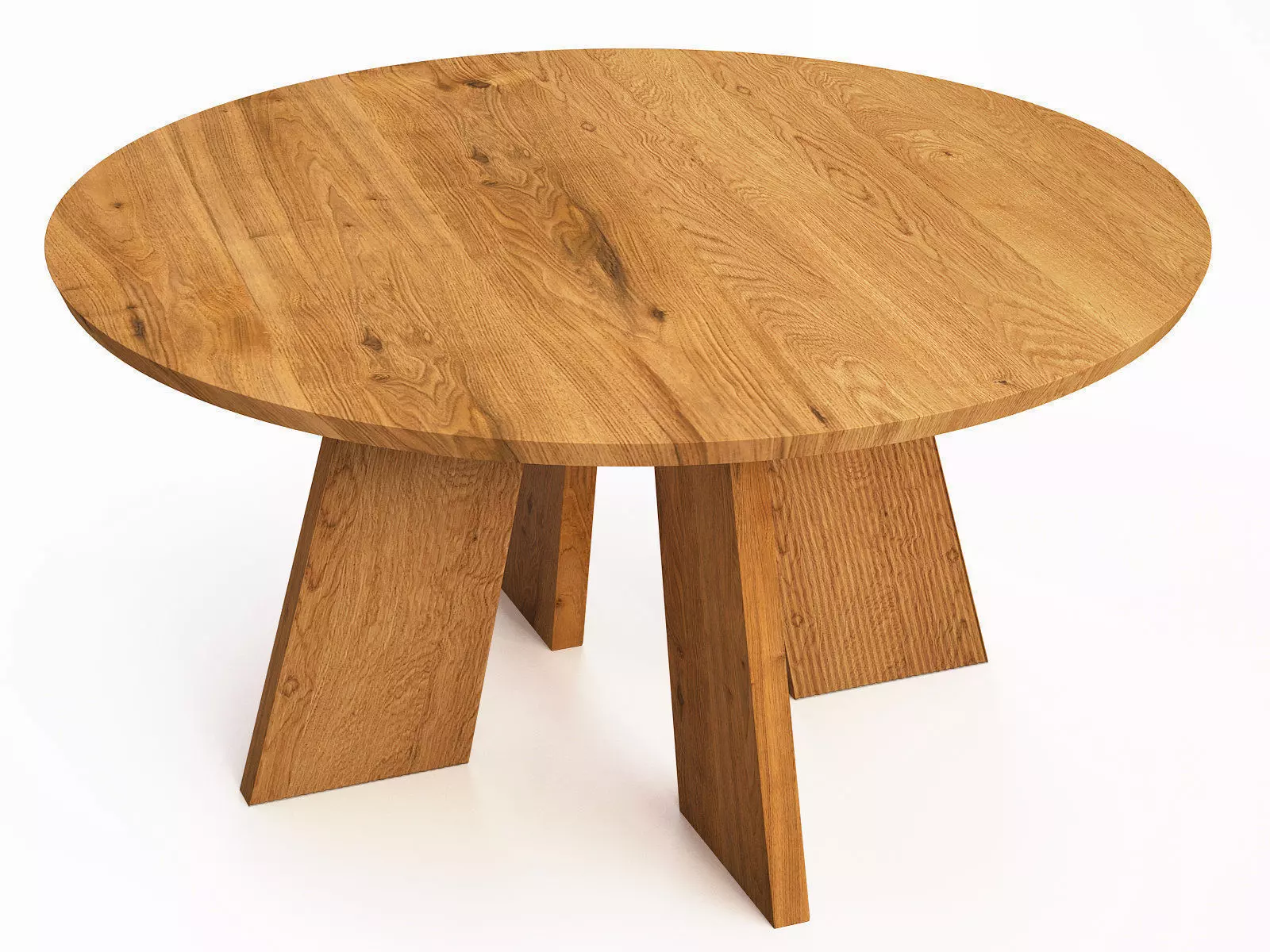 Hakama round walnut dining table 3D model_1